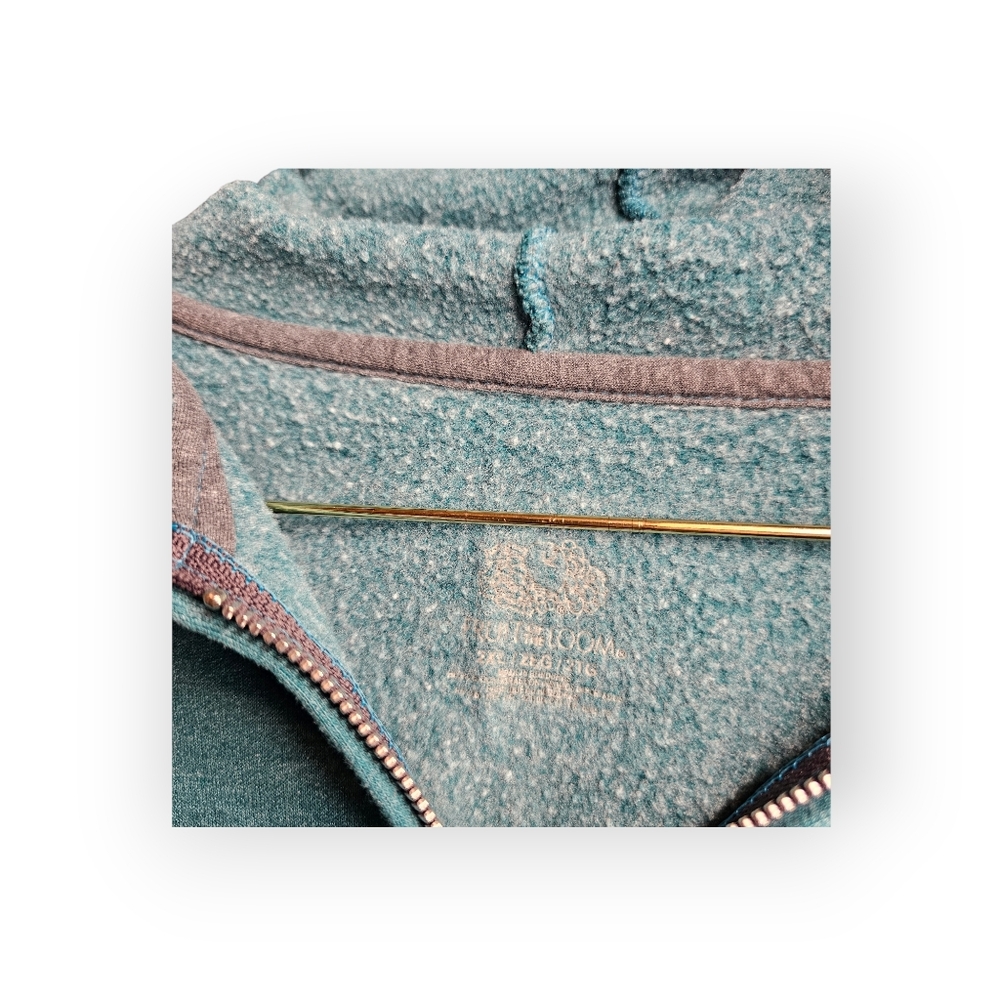 Fruit of the Loom Teal Zip Up Hoodie Sweatshirt XXL - Picture 4 of 5